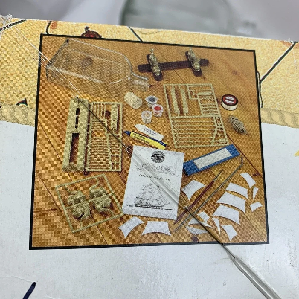 Vintage 90s Airfix Charles W Morgan Ship In A Bottle Kit Hasbro Model Toy Hobby